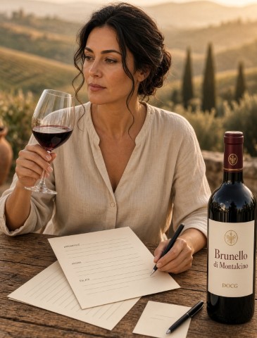 Italiaanse schone die degusteerd